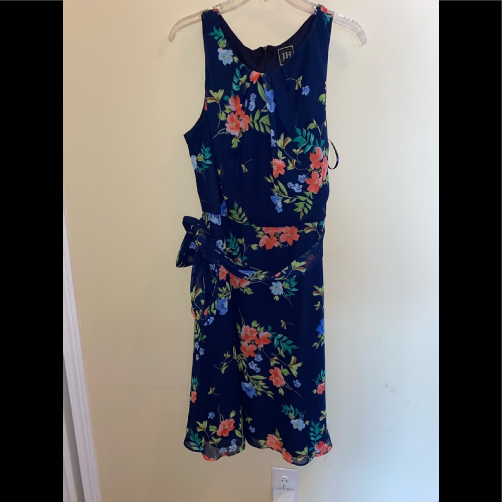 Navy Blue Flower Dress